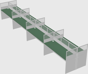 Shared rectangular cubicle