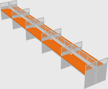 Shared rectangular cubicle