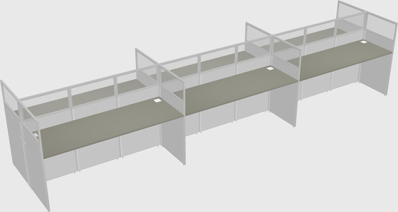 Shared rectangular cubicle