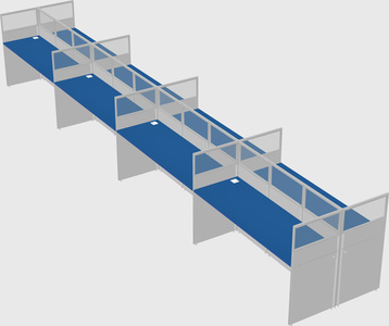 Shared rectangular cubicle