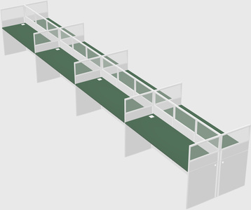 Shared rectangular cubicle