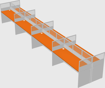 Shared rectangular cubicle