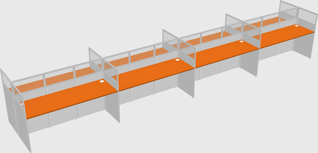Shared rectangular cubicle