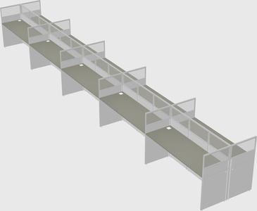 Shared rectangular cubicle