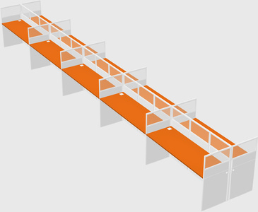 Shared rectangular cubicle
