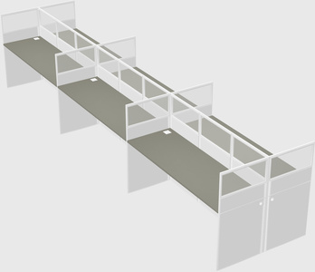 Shared rectangular cubicle