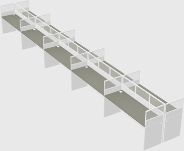 Shared rectangular cubicle