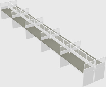 Shared rectangular cubicle
