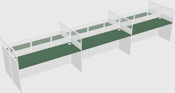 Shared rectangular cubicle