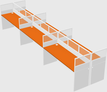 Shared rectangular cubicle