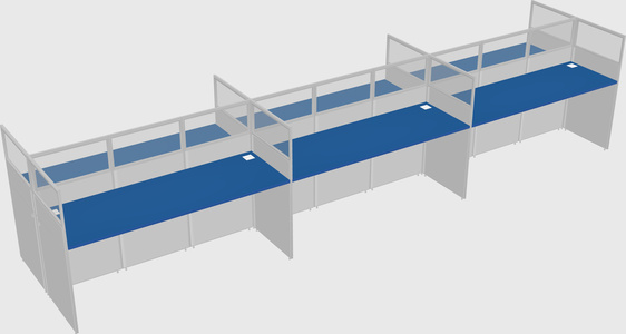 Shared rectangular cubicle