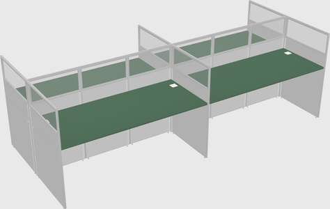 Shared rectangular cubicle
