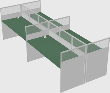 Shared rectangular cubicle