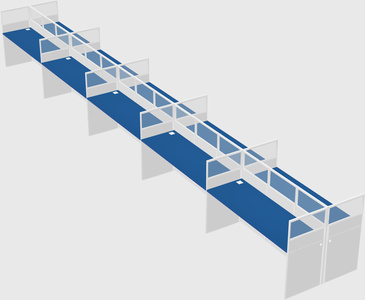 Shared rectangular cubicle