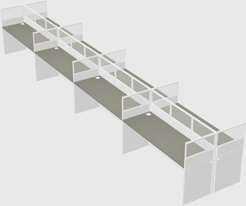 Shared rectangular cubicle