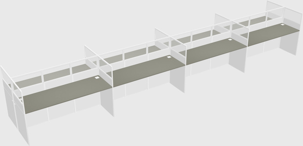 Shared rectangular cubicle