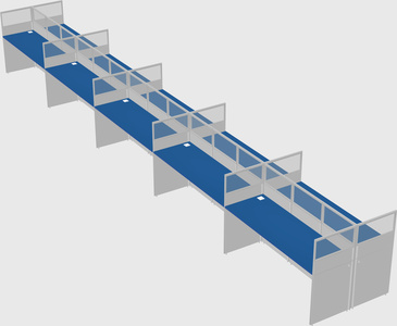 Shared rectangular cubicle