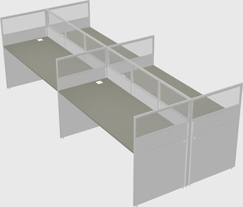 Shared rectangular cubicle