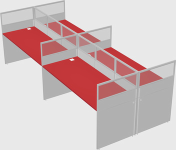 Shared rectangular cubicle