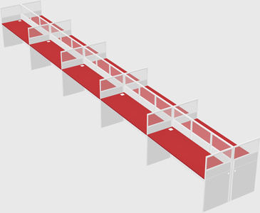 Shared rectangular cubicle