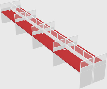 Shared rectangular cubicle