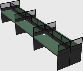 Shared rectangular cubicle