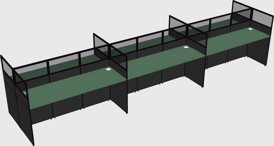 Shared rectangular cubicle