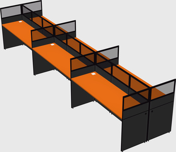 Shared rectangular cubicle
