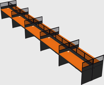 Shared rectangular cubicle