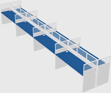 Shared rectangular cubicle
