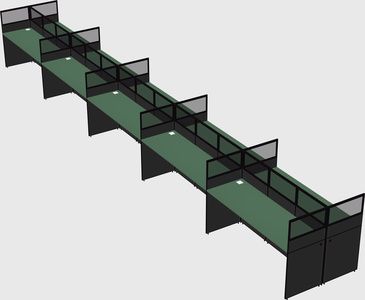 Shared rectangular cubicle