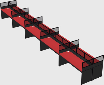 Shared rectangular cubicle