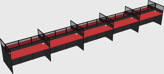 Shared rectangular cubicle