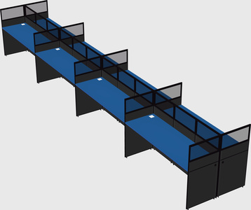 Shared rectangular cubicle