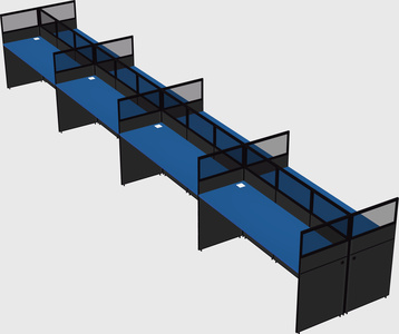 Shared rectangular cubicle