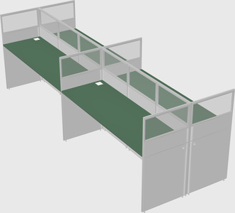Shared rectangular cubicle