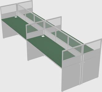 Shared rectangular cubicle