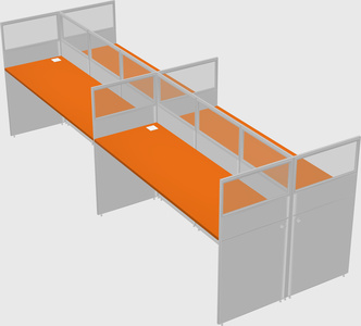 Shared rectangular cubicle