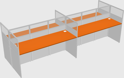 Shared rectangular cubicle