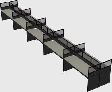 Shared rectangular cubicle