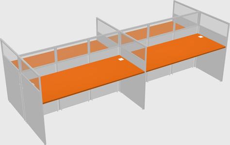 Shared rectangular cubicle