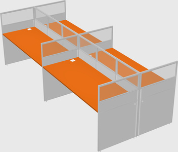Shared rectangular cubicle
