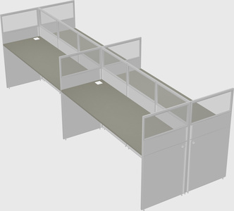 Shared rectangular cubicle