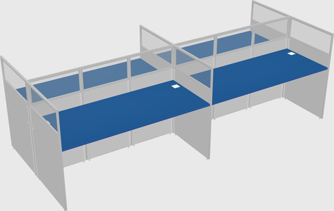 Shared rectangular cubicle