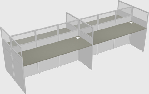 Shared rectangular cubicle
