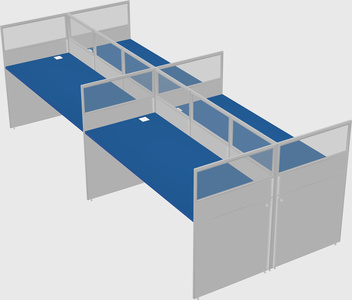 Shared rectangular cubicle