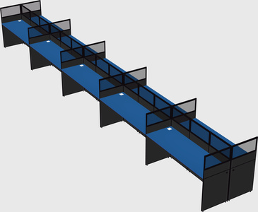 Shared rectangular cubicle