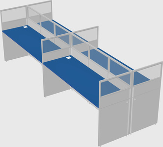 Shared rectangular cubicle