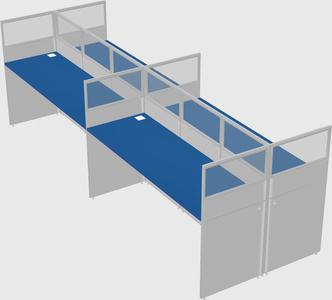 Shared rectangular cubicle