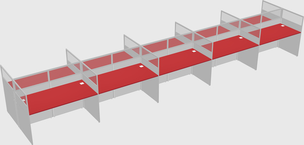 Shared rectangular cubicle